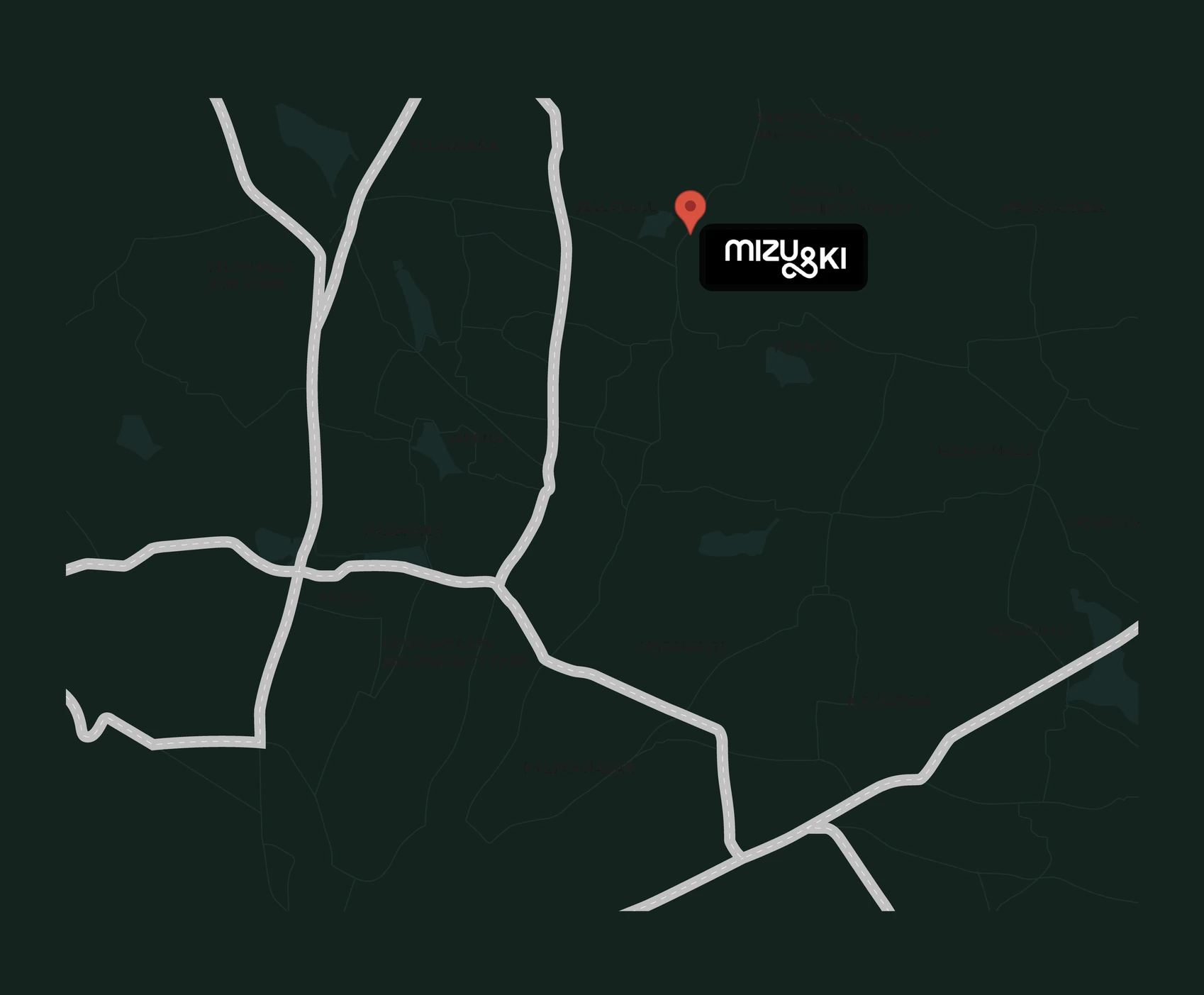 Location map of Assetz Mizu & Ki off Hennur Main Road, North Bengaluru